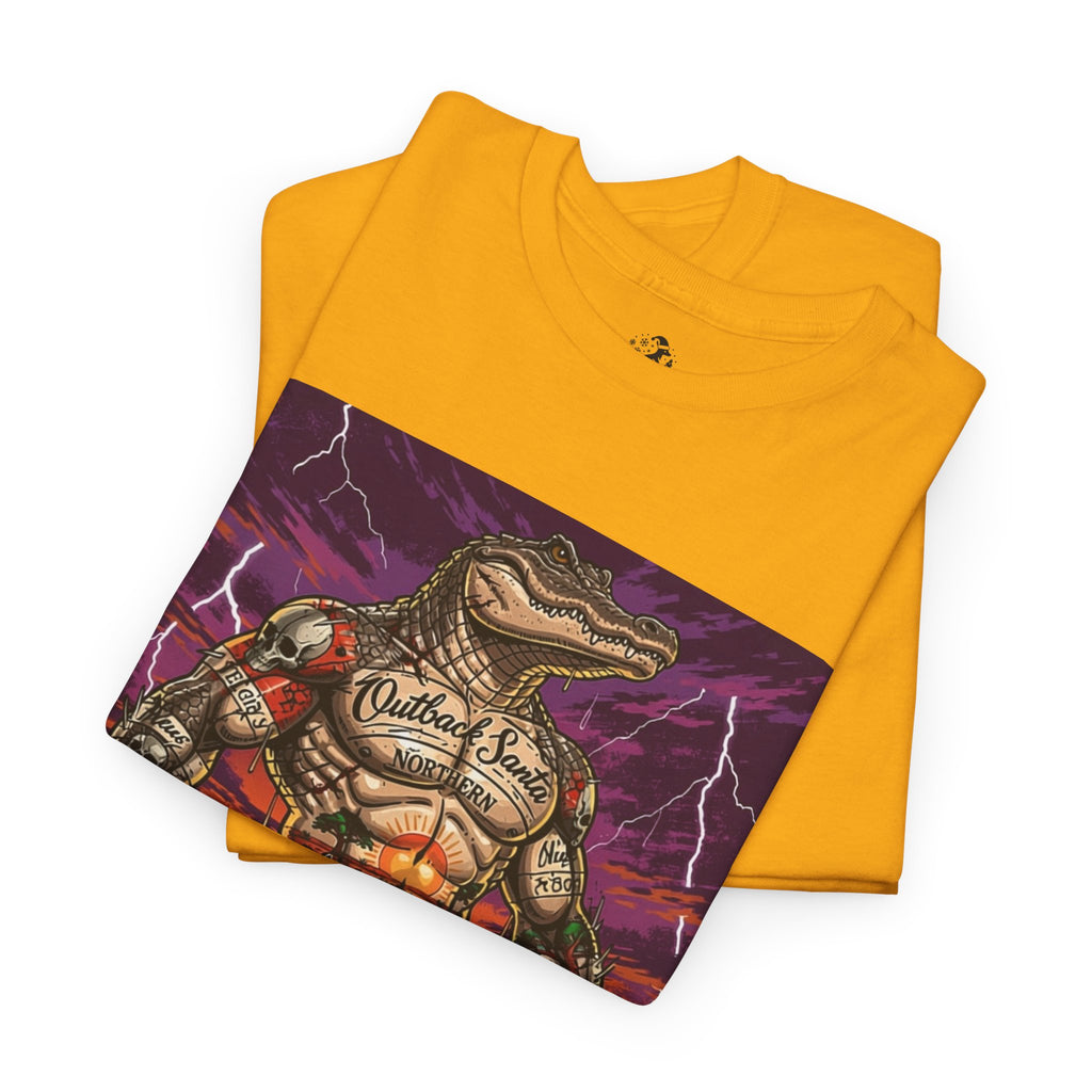 Crocodile Warrior from the N.T Graphic Tee — Retro Sunset Monster