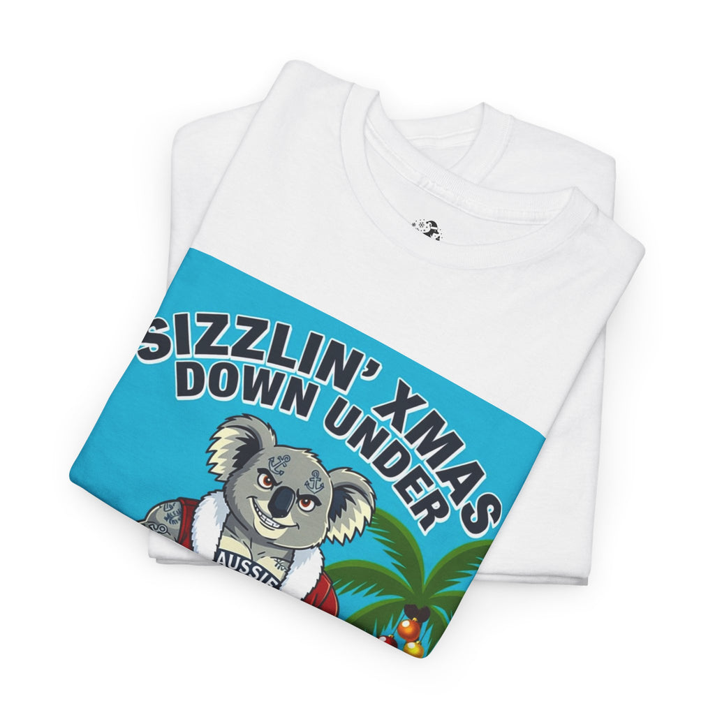 Sizzlin' Xmas Down Under Koala T-Shirt – Beachy Australian Christmas Tee (Beers, BBQs & Bush Santas)