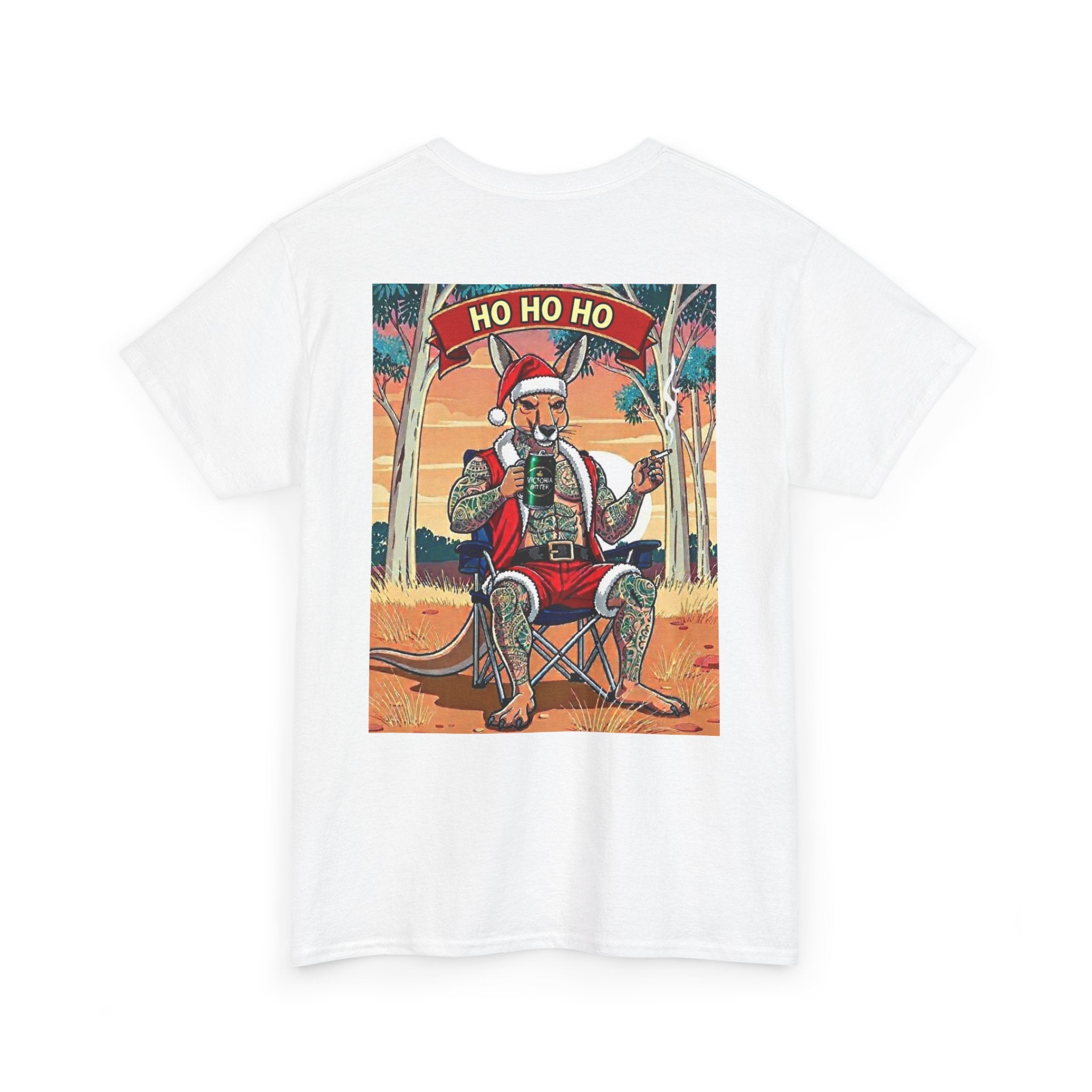Santa Roo Christmas Tee — "Ho Ho Ho" Aussie Kangaroo Holiday T-Shirt