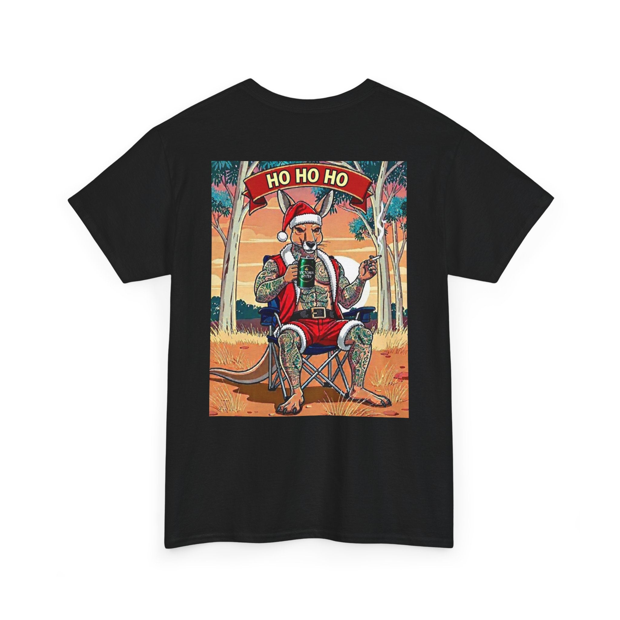 Santa Roo Christmas Tee — "Ho Ho Ho" Aussie Kangaroo Holiday T-Shirt