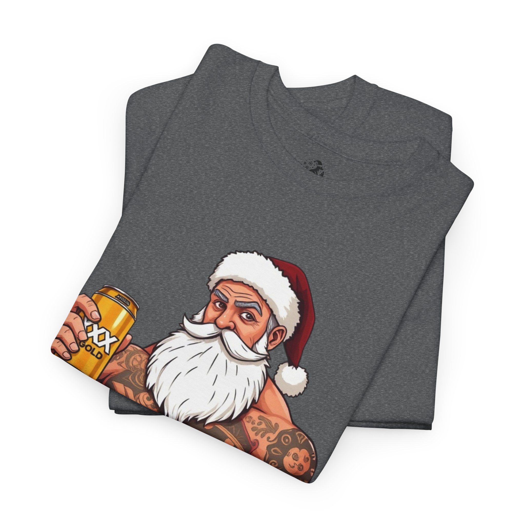 Muscular Santa Beer T‑Shirt — "Merry Queenslanda" Christmas Tee