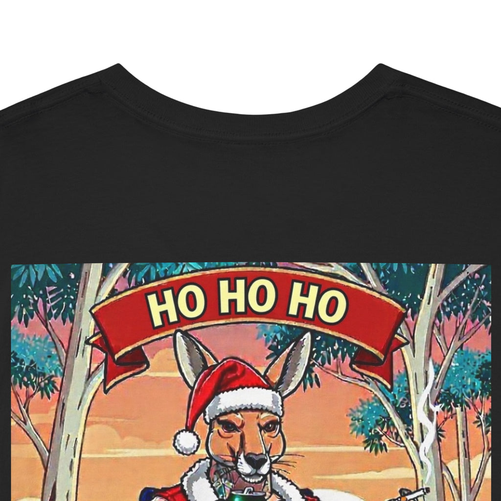 Santa Roo Christmas Tee — "Ho Ho Ho" Aussie Kangaroo Holiday T-Shirt