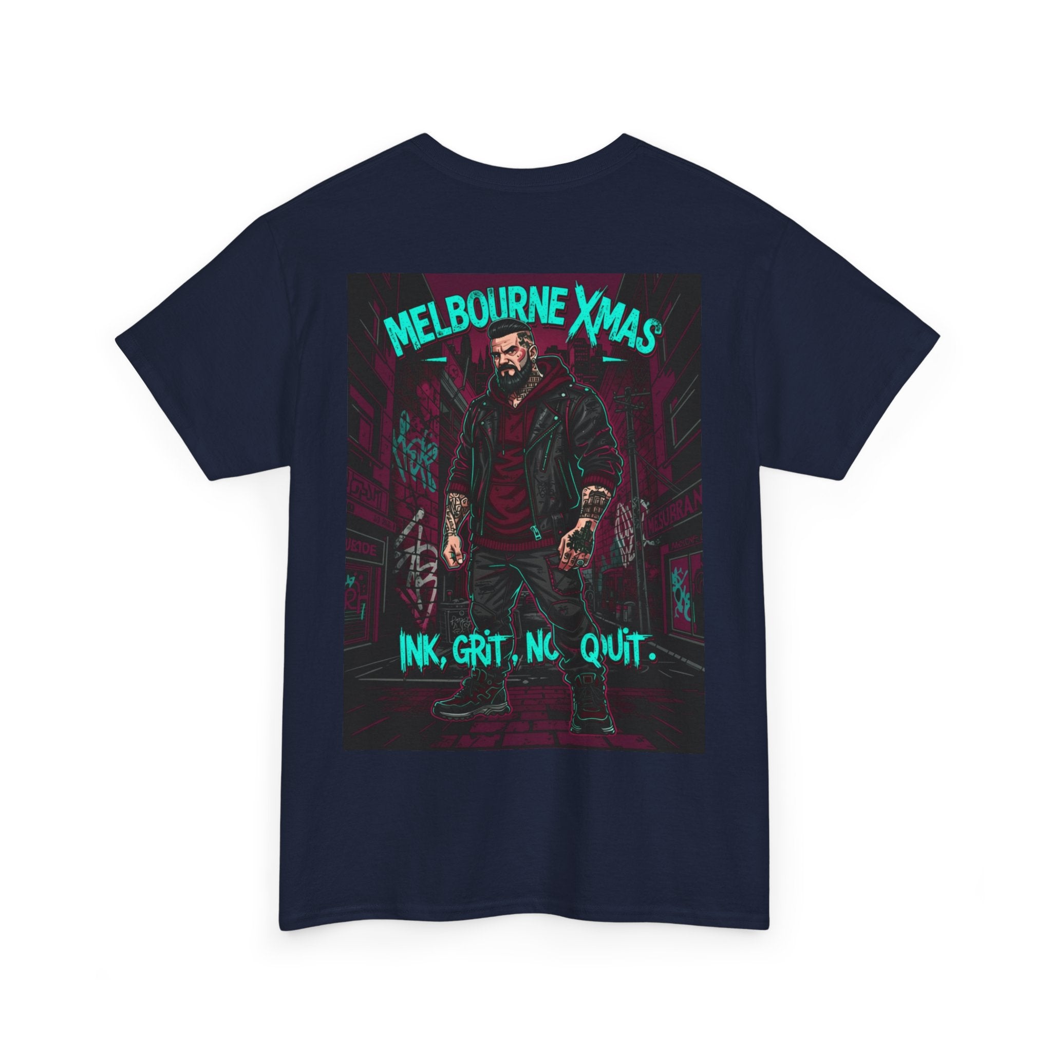 Melbourne Xmas Tee — 'Ink, Grit, No Quit' Graphic