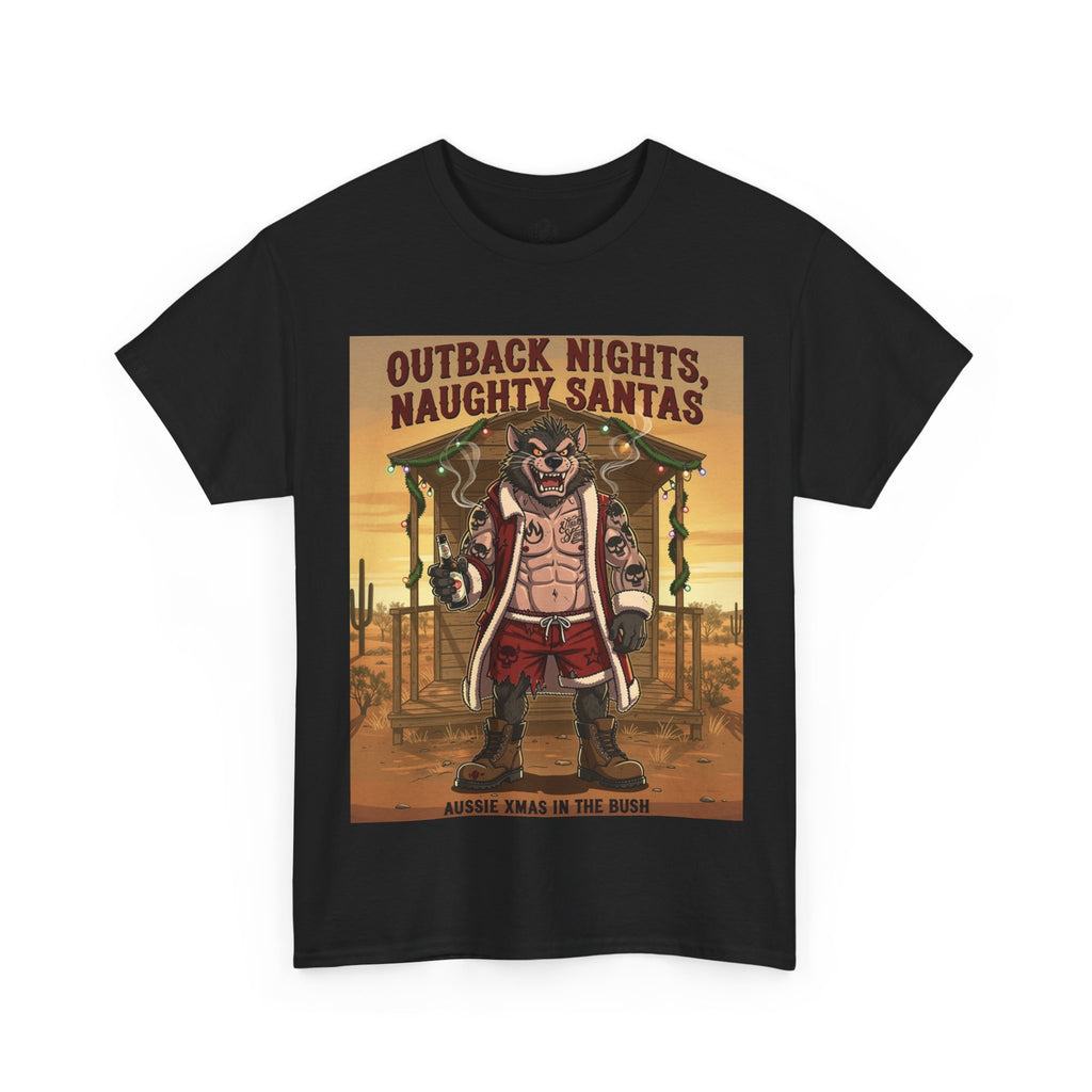 Outback Nights Naughty Santas — Funny Aussie Santa Christmas T-Shirt