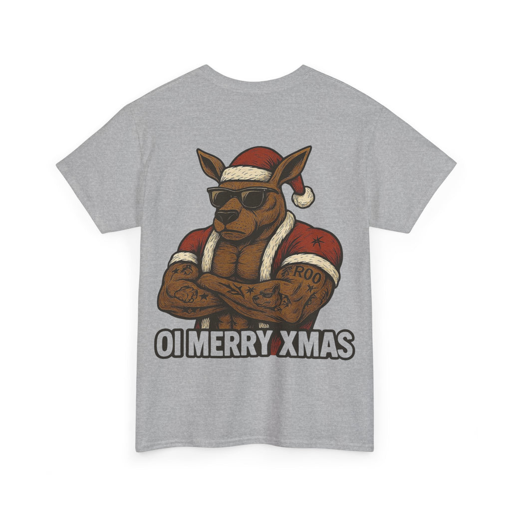 Kangaroo Santa Tee — "Oi Merry Xmas" Funny Christmas T-Shirt