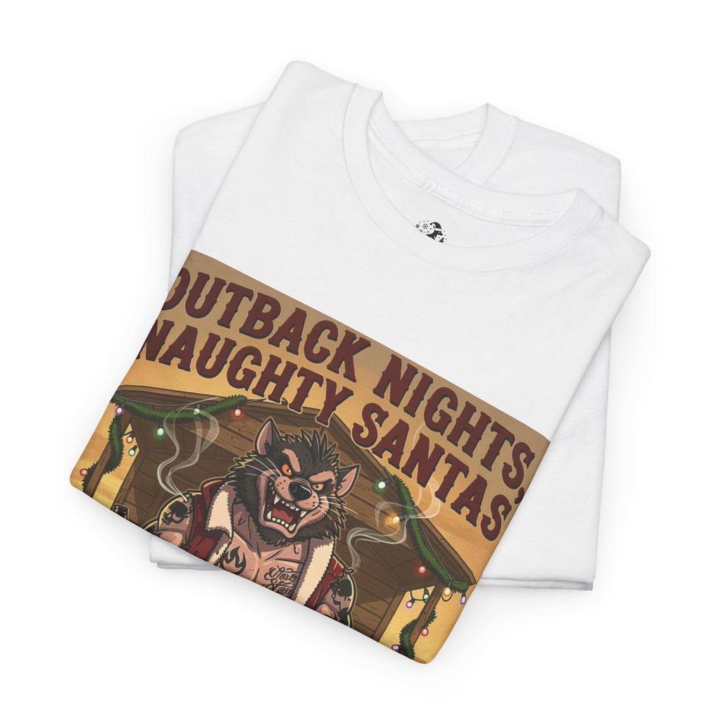 Outback Nights Naughty Santas — Funny Aussie Santa Christmas T-Shirt