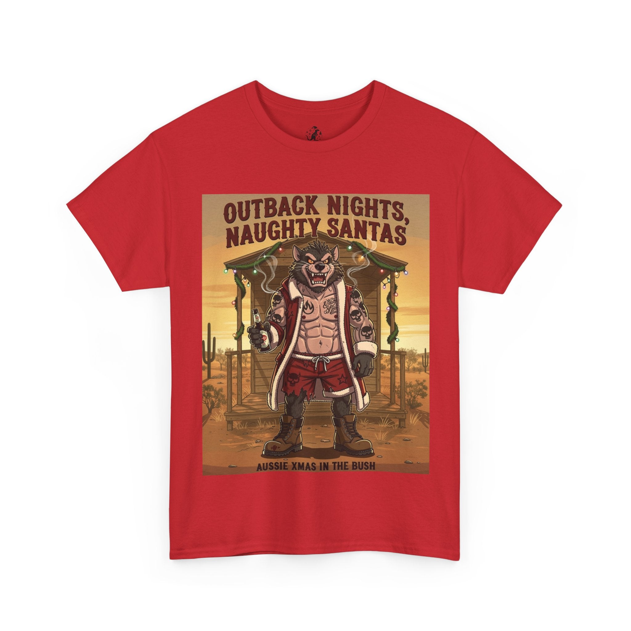 Outback Nights Naughty Santas — Funny Aussie Santa Christmas T-Shirt