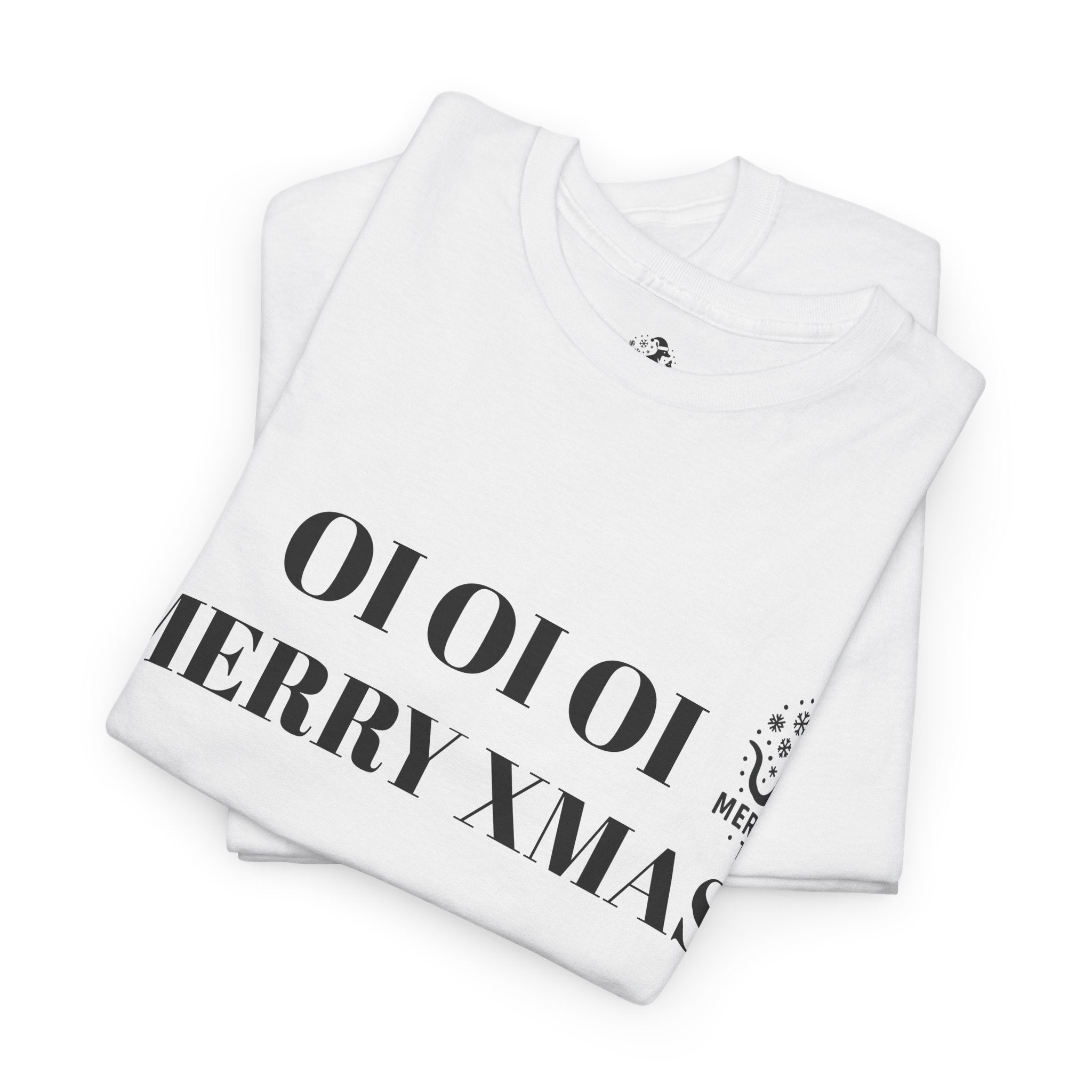 Santa Dog Graphic Tee — 'OI OI OI MERRY XMAS' Holiday T-Shirt