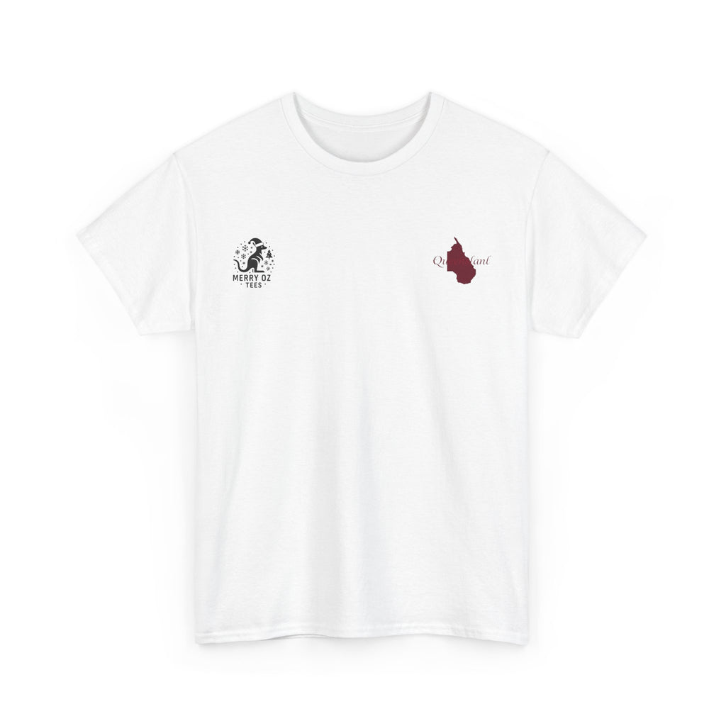 Merry Chrissy Queensland Tee – Coastal Santa Beer Christmas T‑Shirt