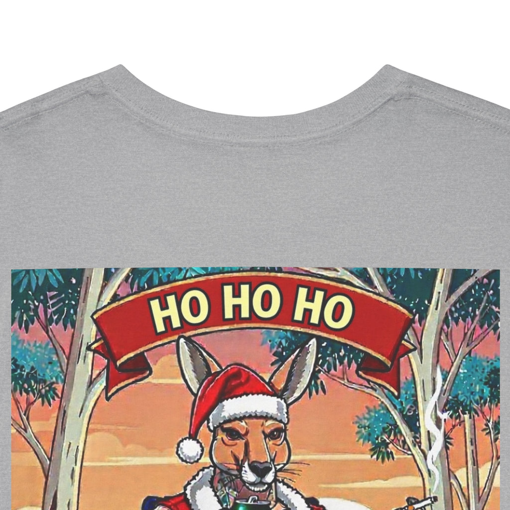 Santa Roo Christmas Tee — "Ho Ho Ho" Aussie Kangaroo Holiday T-Shirt