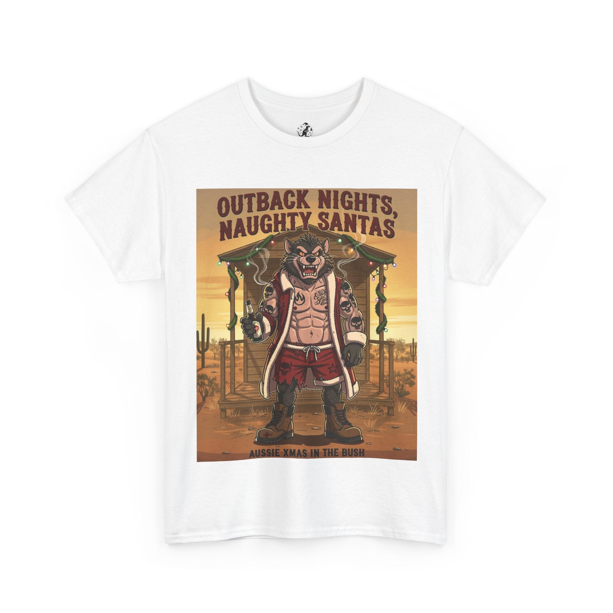 Outback Nights Naughty Santas — Funny Aussie Santa Christmas T-Shirt