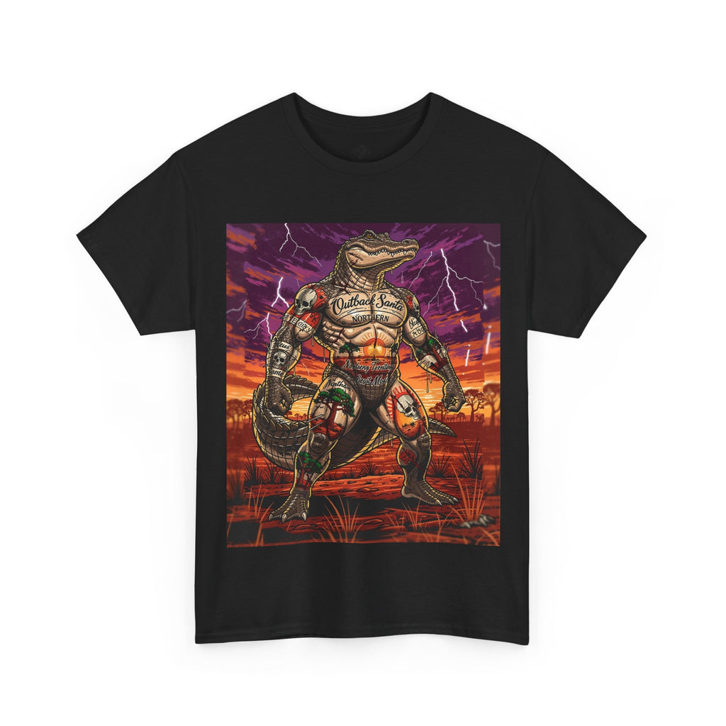 Crocodile Warrior from the N.T Graphic Tee — Retro Sunset Monster