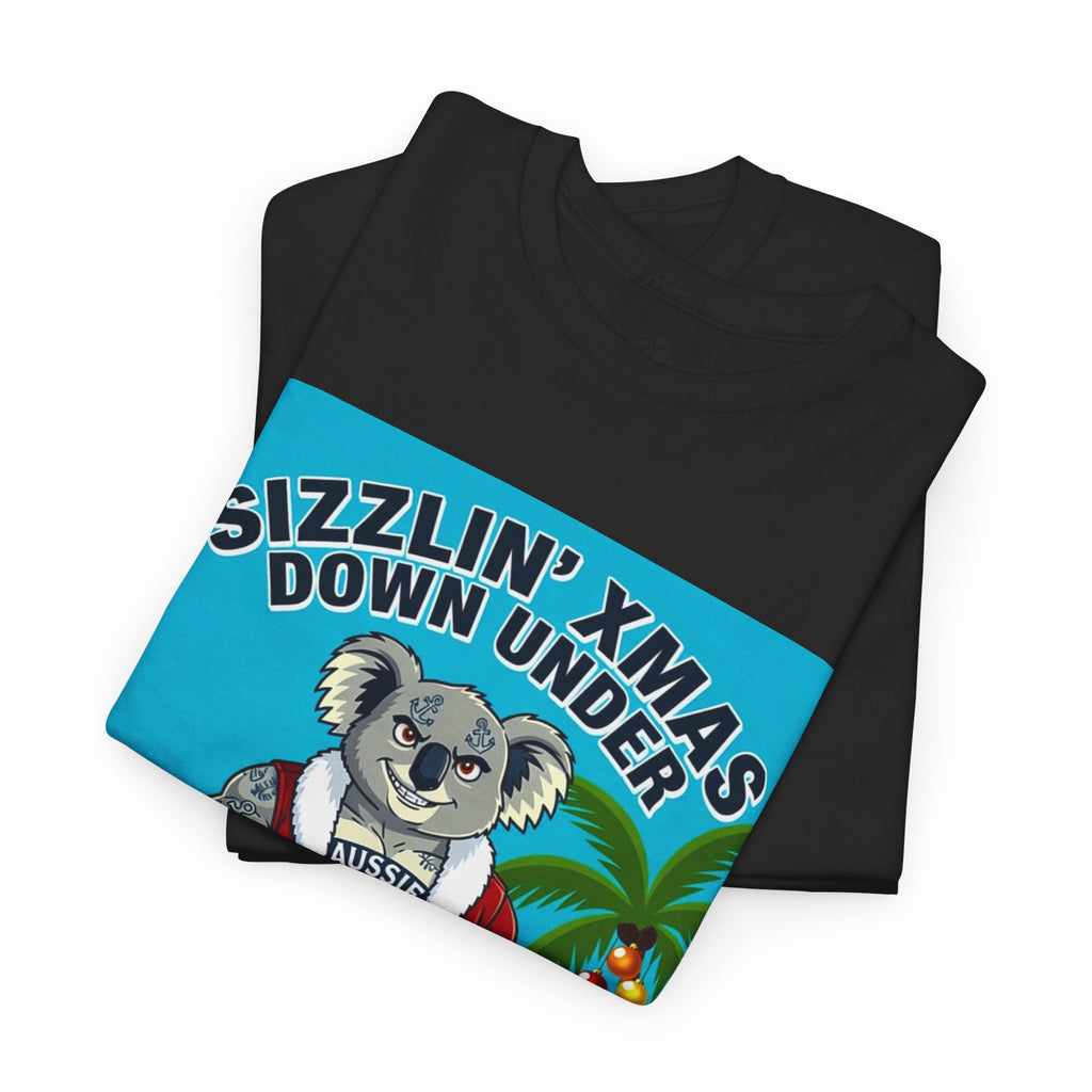Sizzlin' Xmas Down Under Koala T-Shirt – Beachy Australian Christmas Tee (Beers, BBQs & Bush Santas)