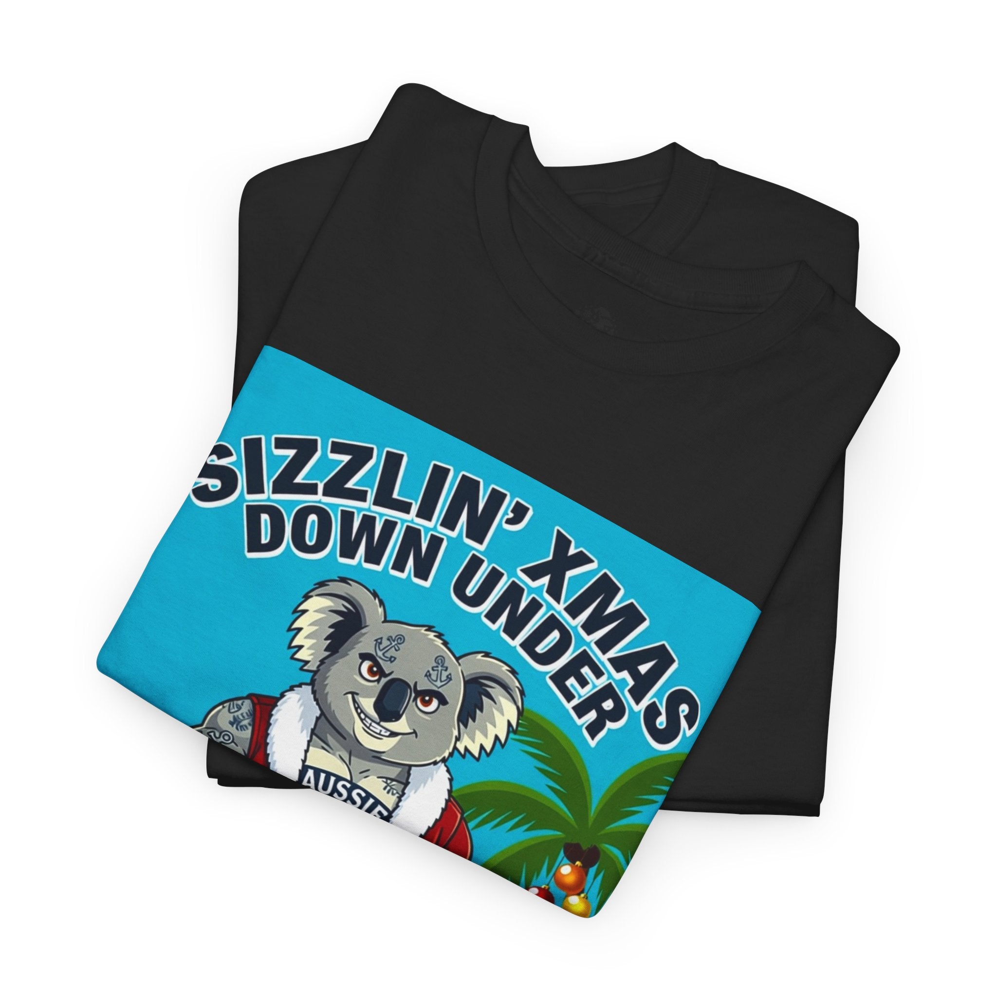 Sizzlin' Xmas Down Under Koala T-Shirt – Beachy Australian Christmas Tee (Beers, BBQs & Bush Santas)
