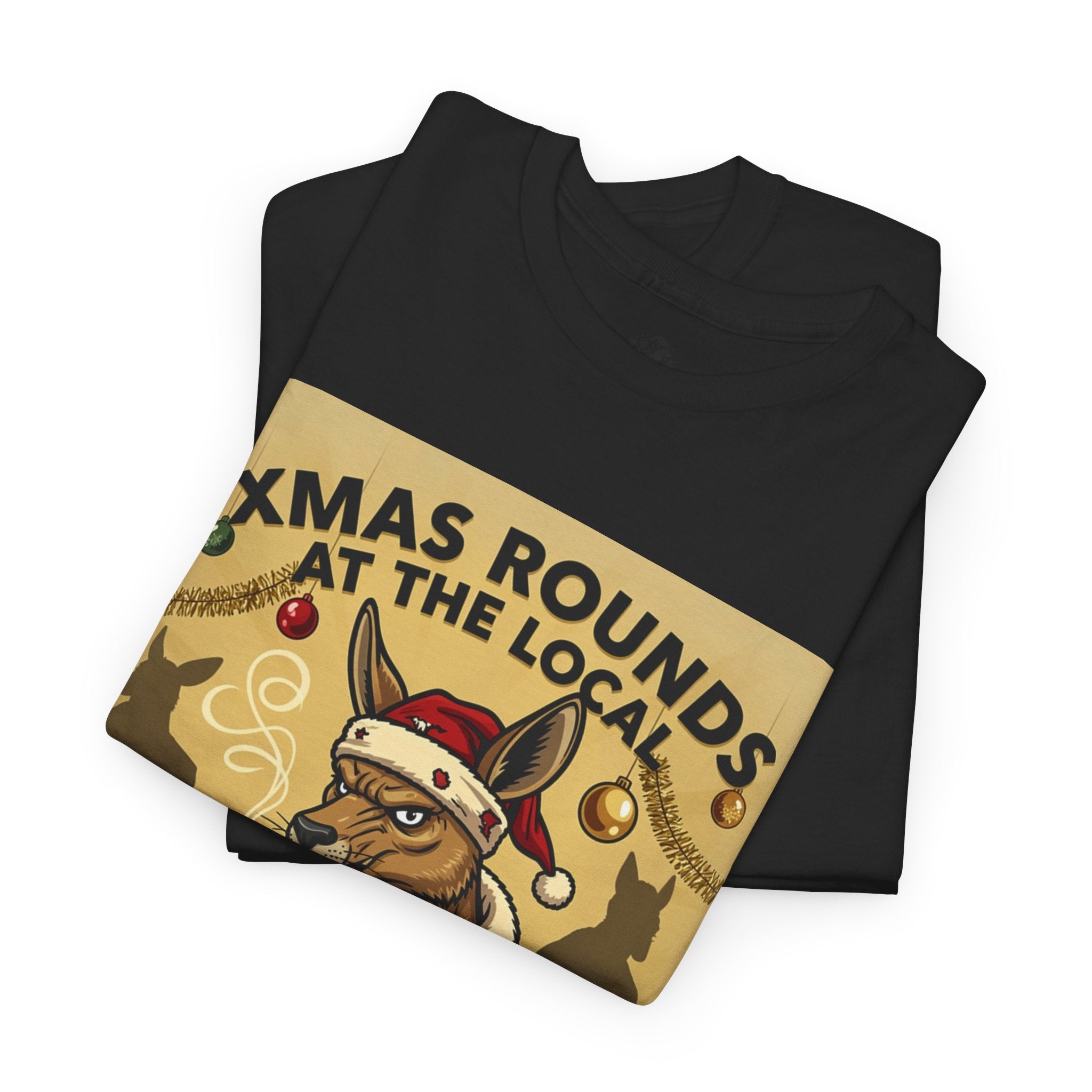 Christmas Pub Tee — "Xmas Rounds at the Local" Beer Santa T-Shirt