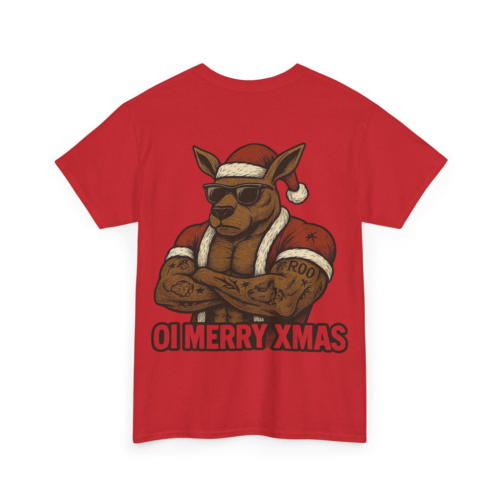 Kangaroo Santa Tee — "Oi Merry Xmas" Funny Christmas T-Shirt