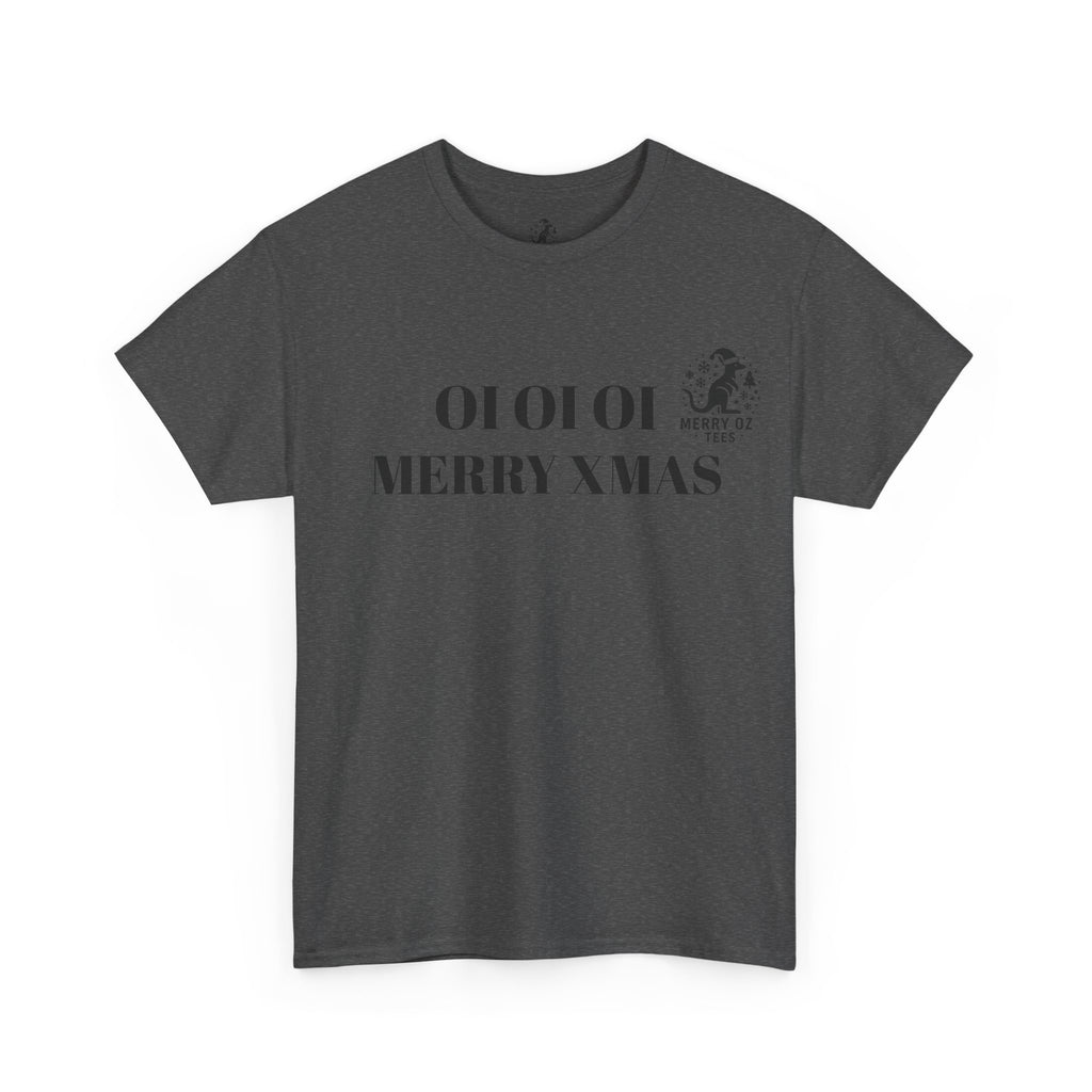 Santa Dog Graphic Tee — 'OI OI OI MERRY XMAS' Holiday T-Shirt