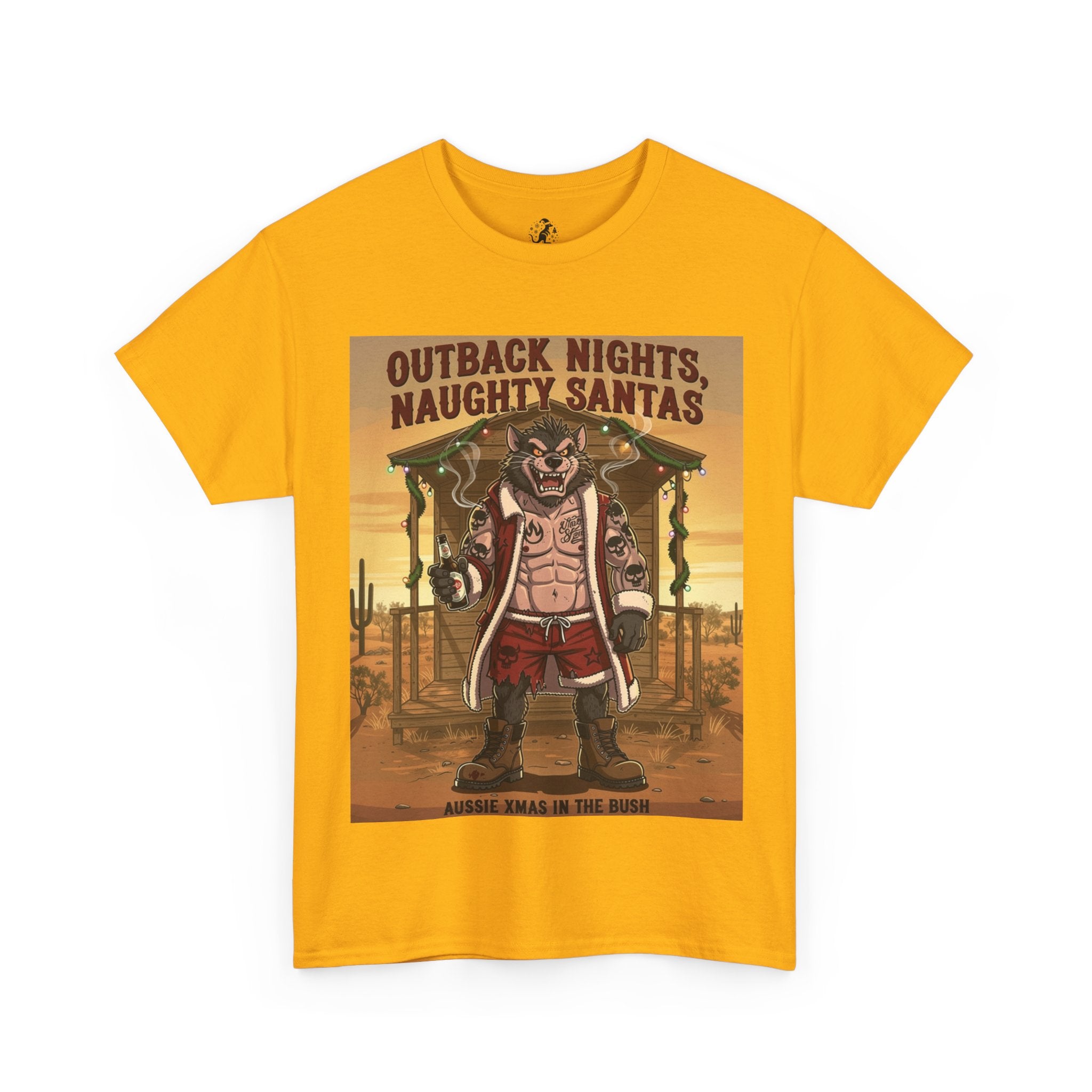 Outback Nights Naughty Santas — Funny Aussie Santa Christmas T-Shirt
