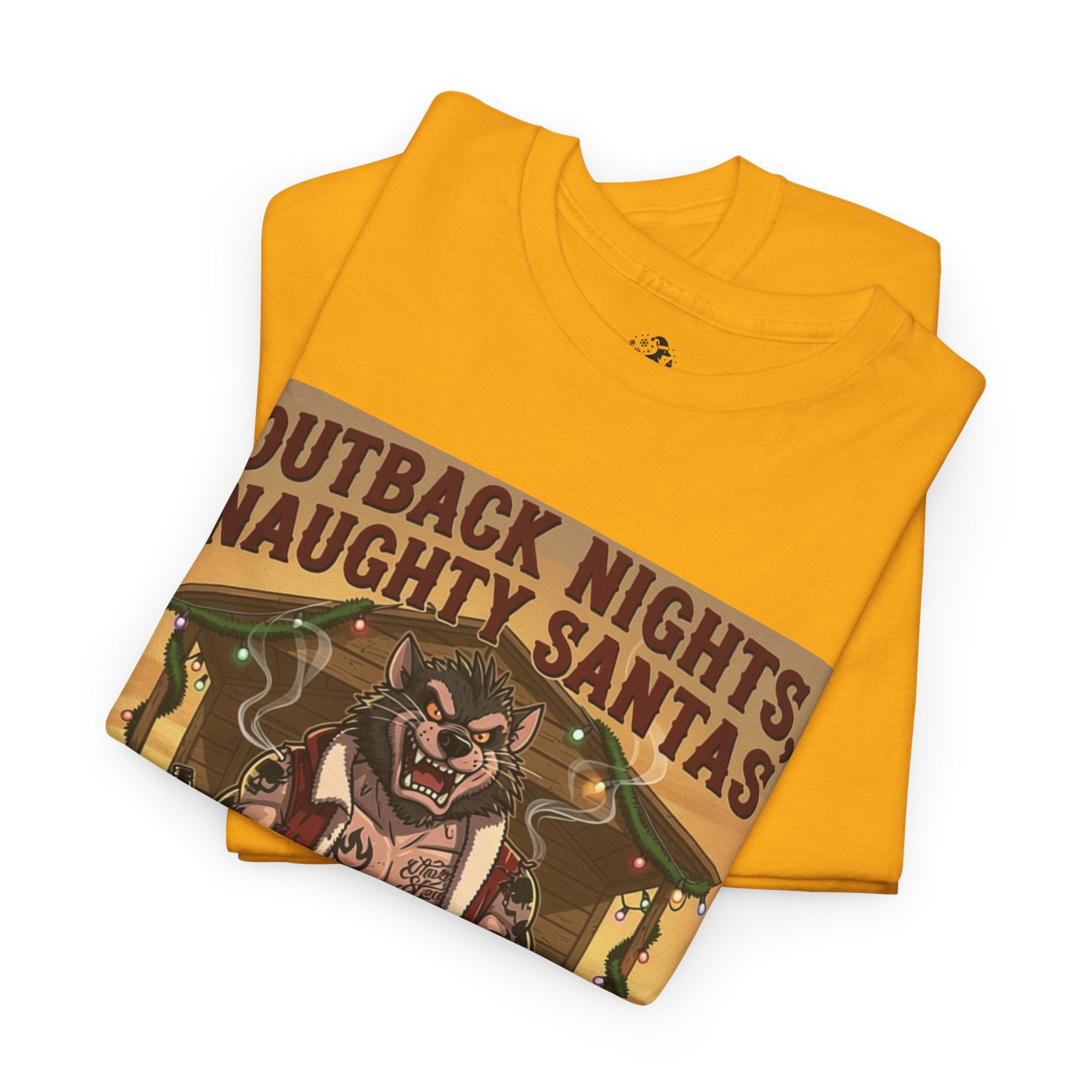 Outback Nights Naughty Santas — Funny Aussie Santa Christmas T-Shirt