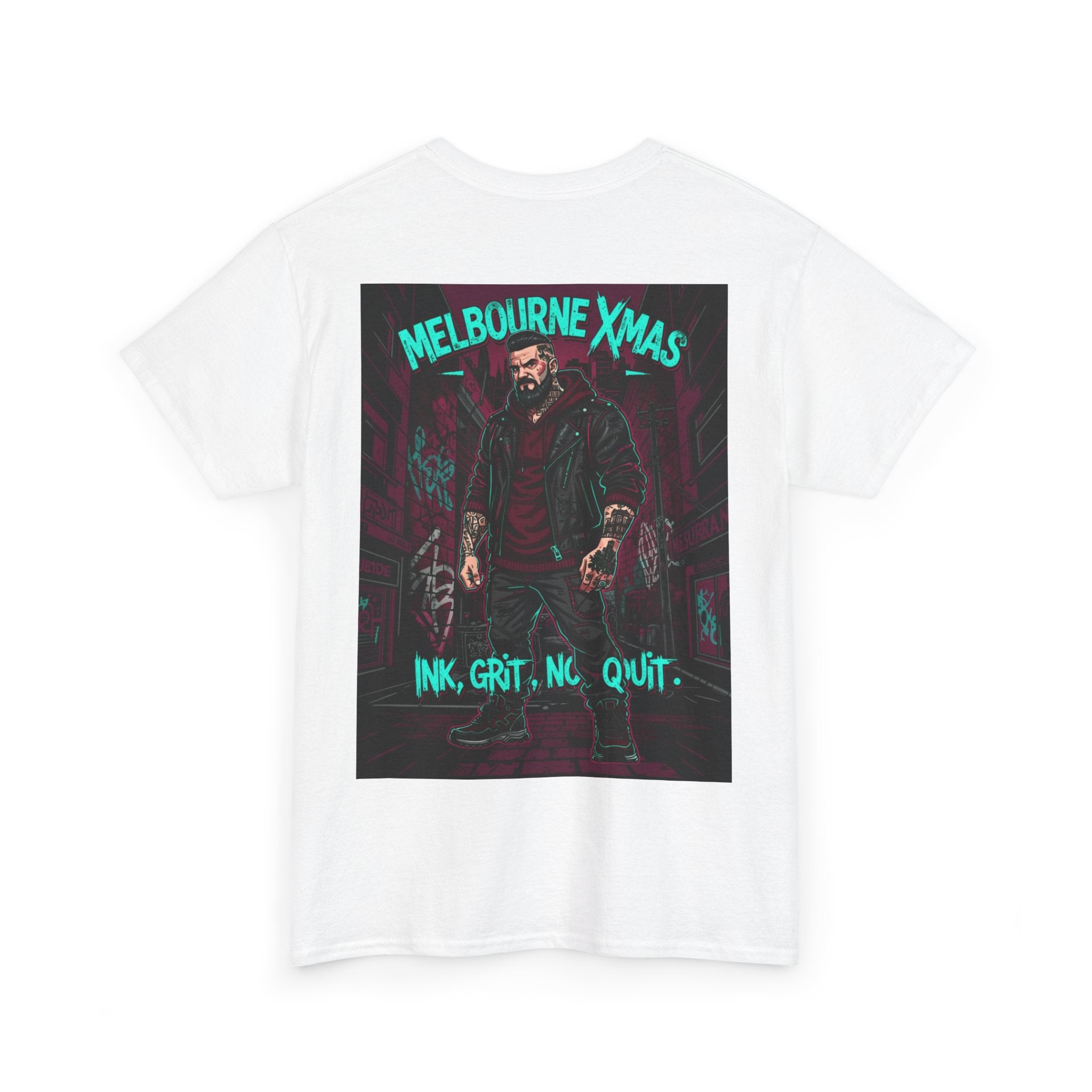 Melbourne Xmas Tee — 'Ink, Grit, No Quit' Graphic