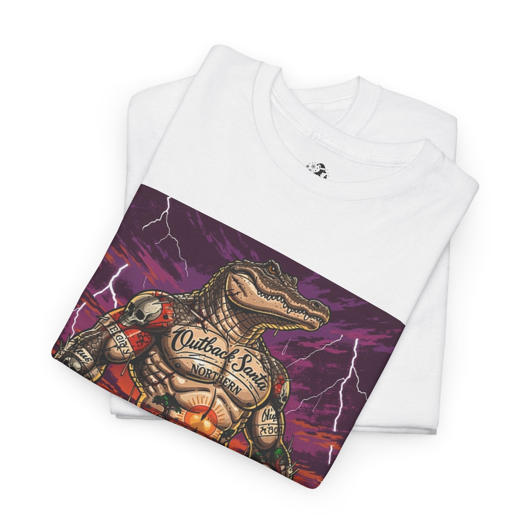 Crocodile Warrior from the N.T Graphic Tee — Retro Sunset Monster