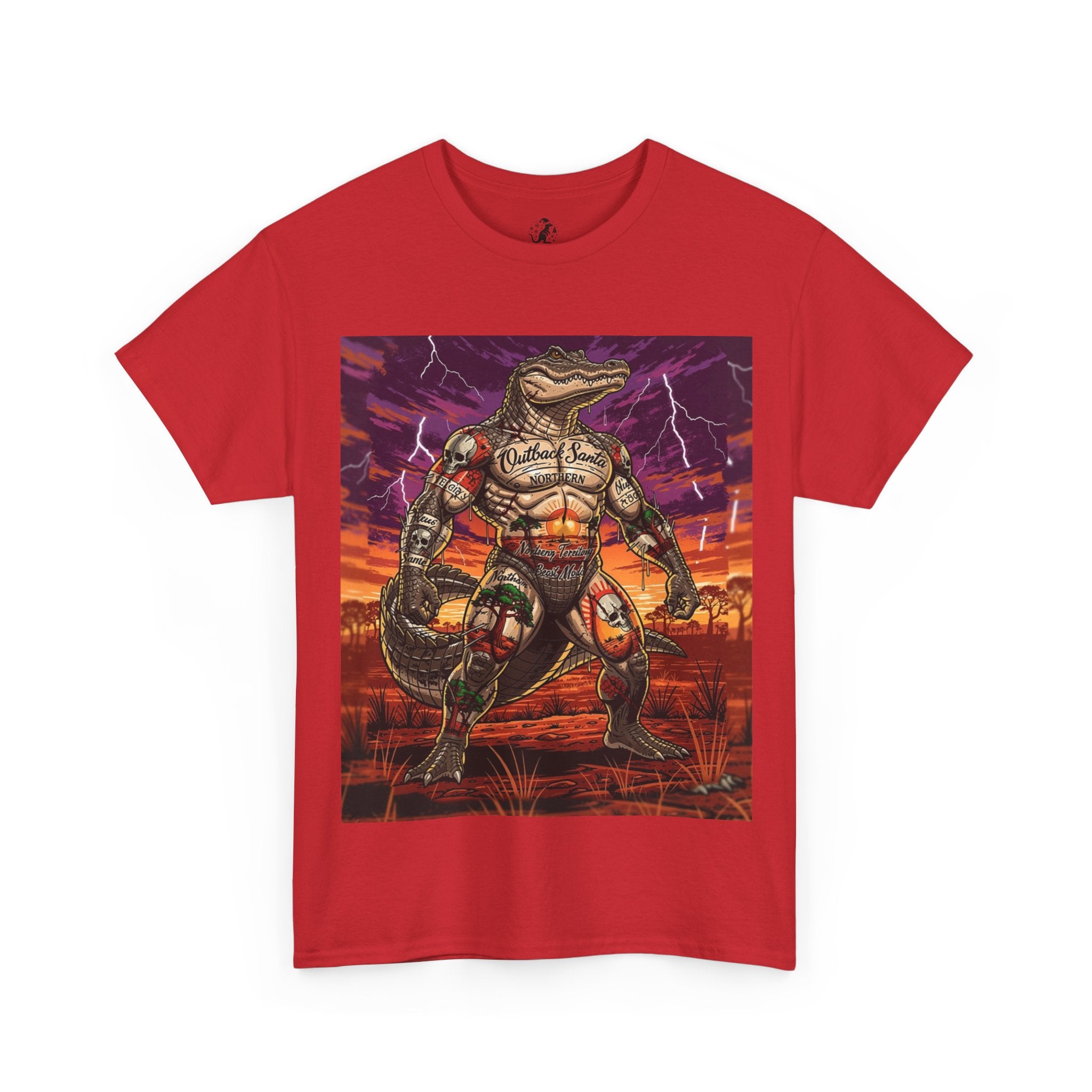 Crocodile Warrior from the N.T Graphic Tee — Retro Sunset Monster