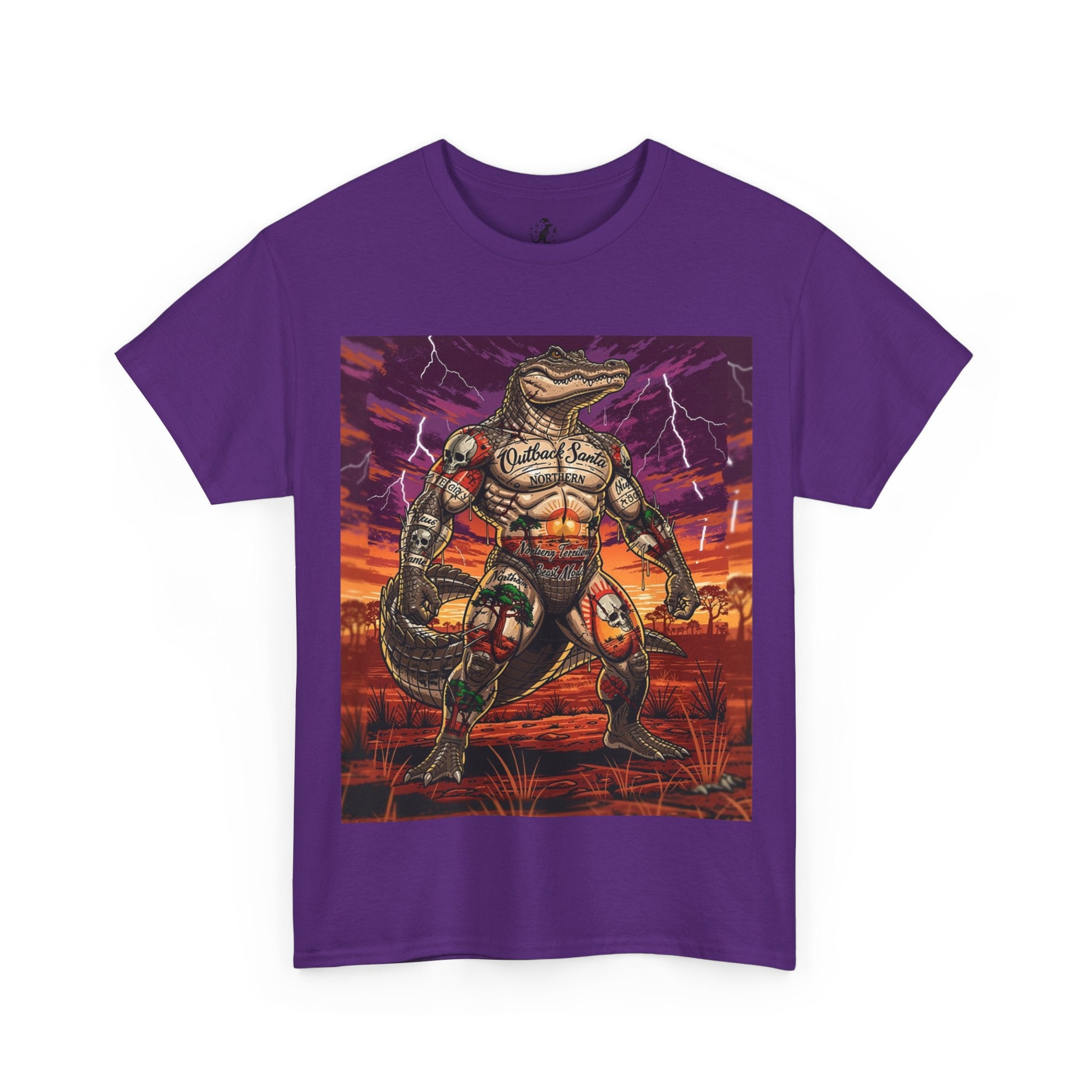 Crocodile Warrior from the N.T Graphic Tee — Retro Sunset Monster