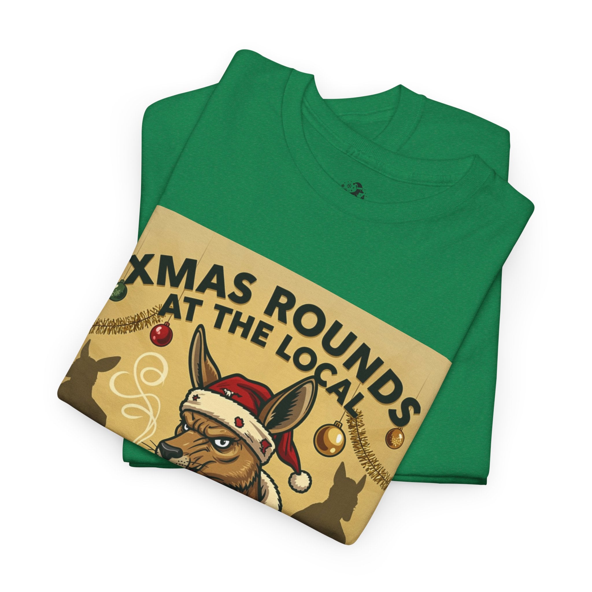 Christmas Pub Tee — "Xmas Rounds at the Local" Beer Santa T-Shirt