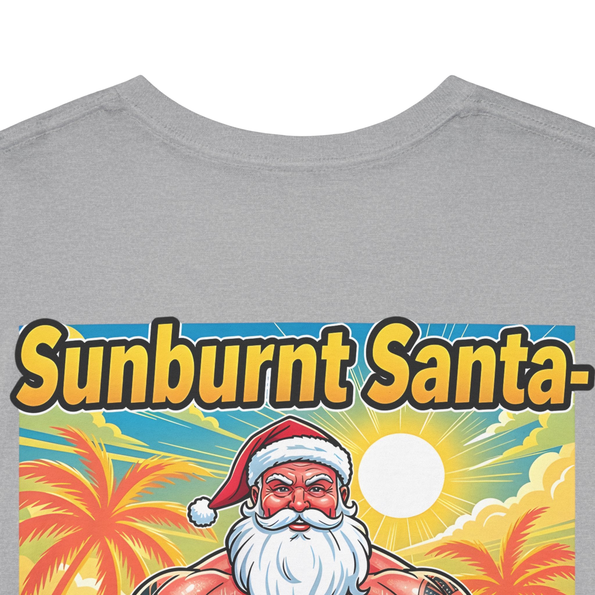 Sunburnt Santa Tee — 'Sunburnt Santa QLD Heat Only' Funny Beach Christmas T-Shirt