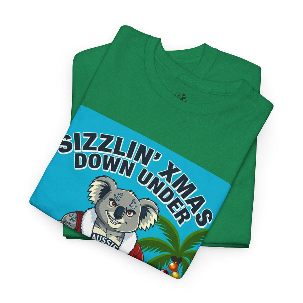 Sizzlin' Xmas Down Under Koala T-Shirt – Beachy Australian Christmas Tee (Beers, BBQs & Bush Santas)
