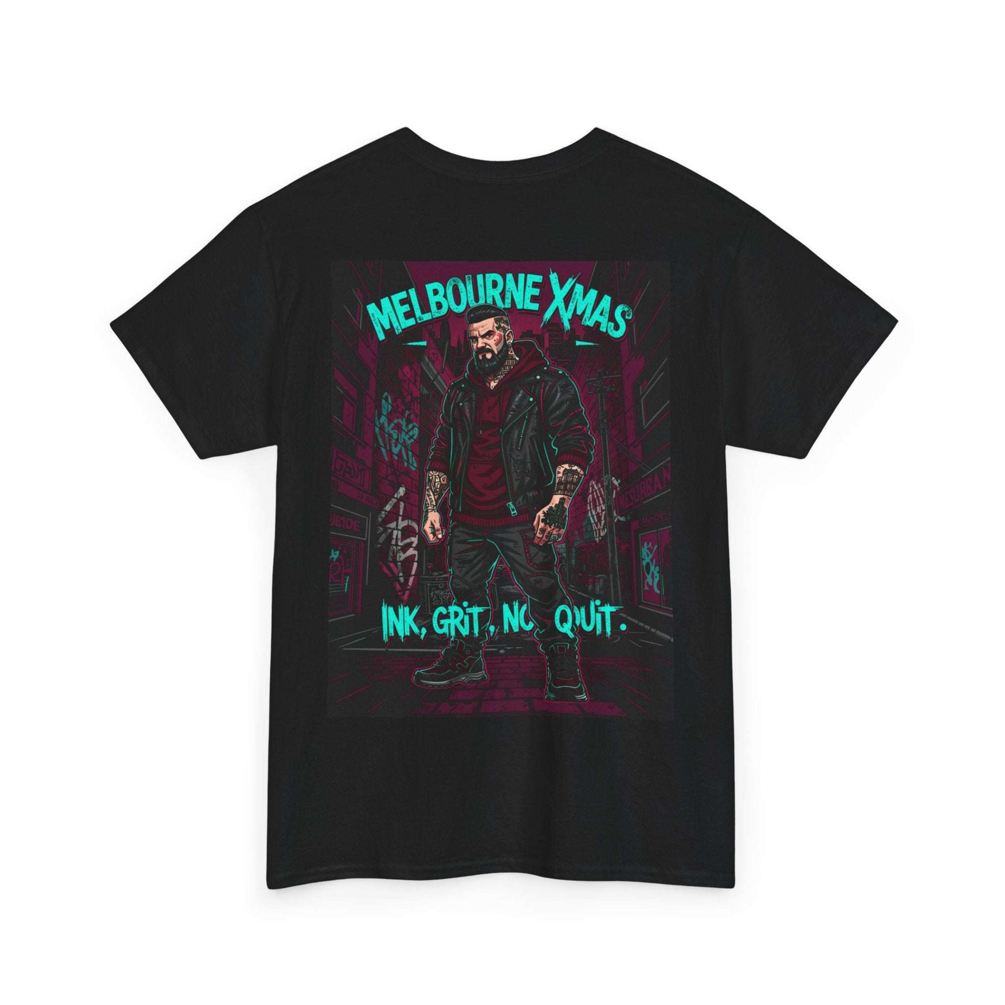 Melbourne Xmas Tee — 'Ink, Grit, No Quit' Graphic