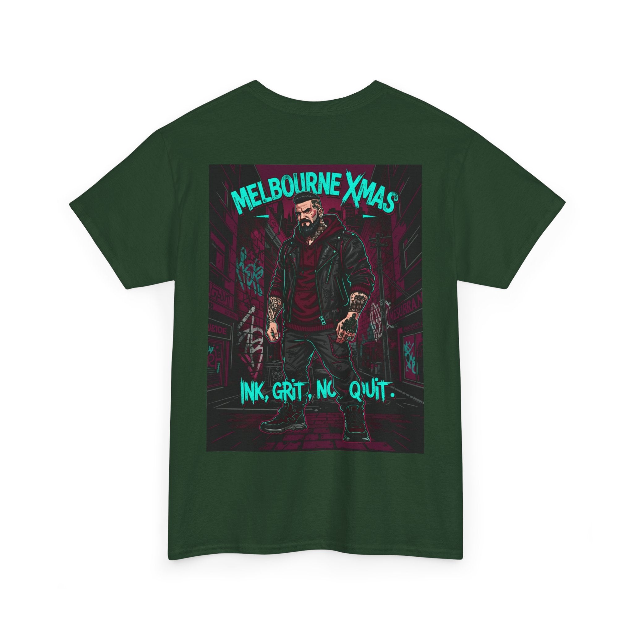 Melbourne Xmas Tee — 'Ink, Grit, No Quit' Graphic