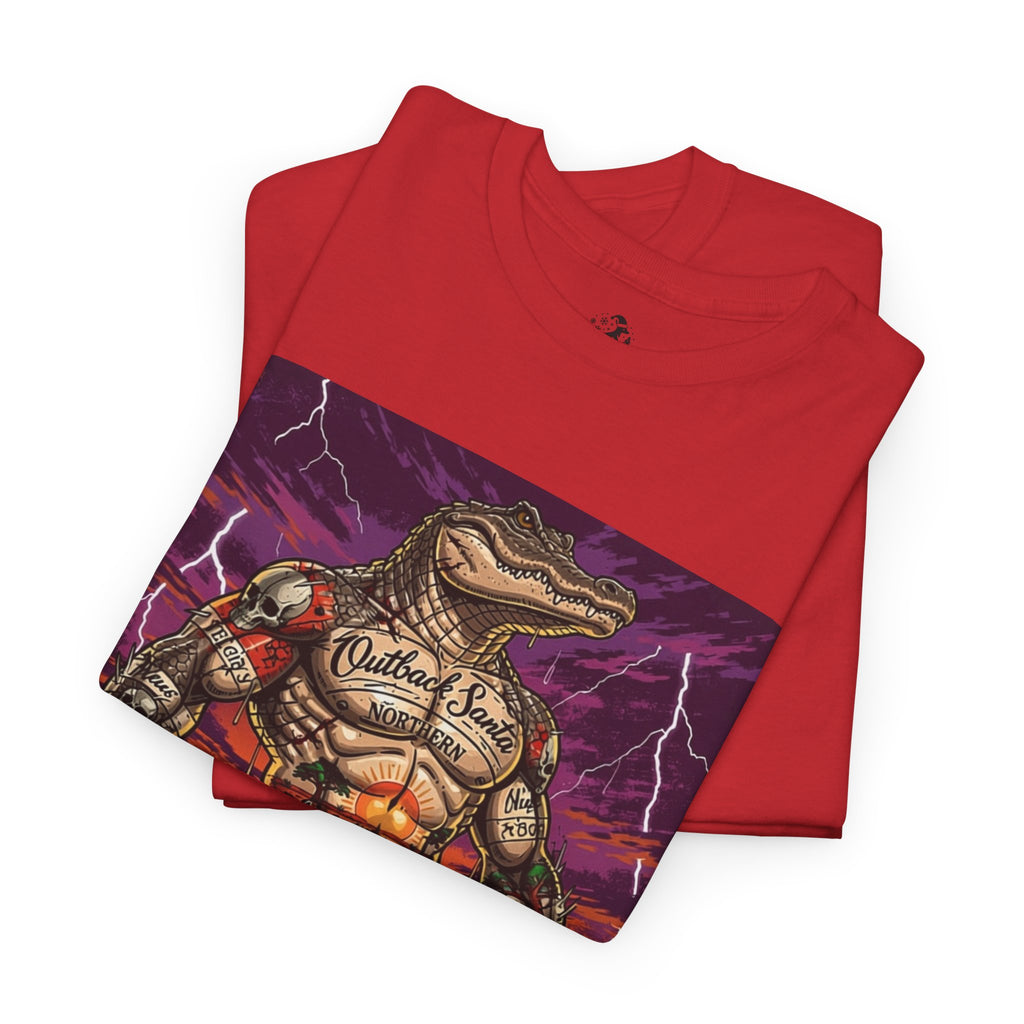 Crocodile Warrior from the N.T Graphic Tee — Retro Sunset Monster