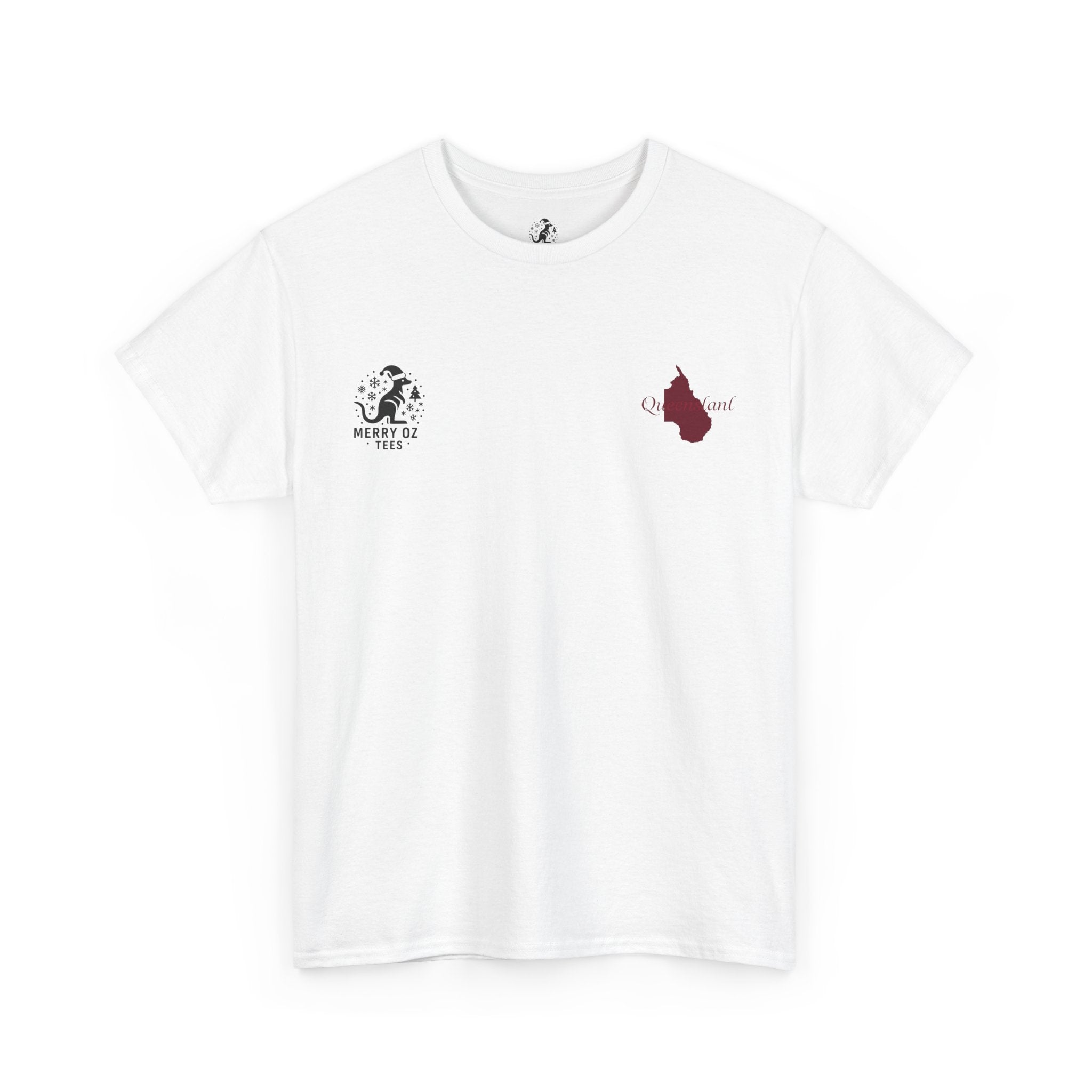 Sunburnt Santa Tee — 'Sunburnt Santa QLD Heat Only' Funny Beach Christmas T-Shirt